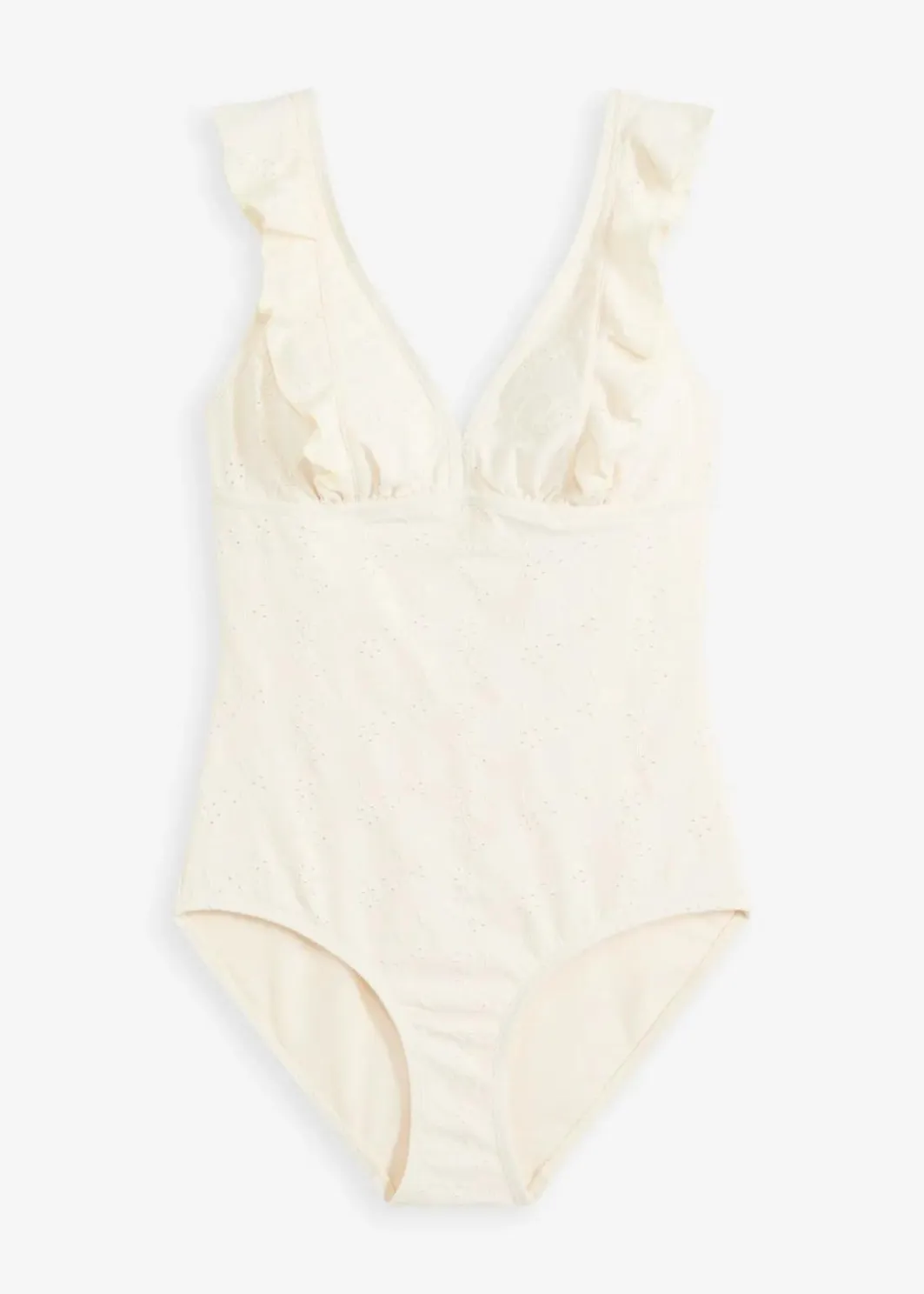 Damen bonprix Badeanzüge|Bademode·Badeanzüge|Crochet Badeanzug mit Volant