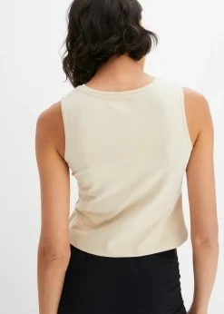 Damen bonprix Shirts & Tops|Nachhaltigere Materialien|Cropped Top aus weichem Baumwoll-Mix