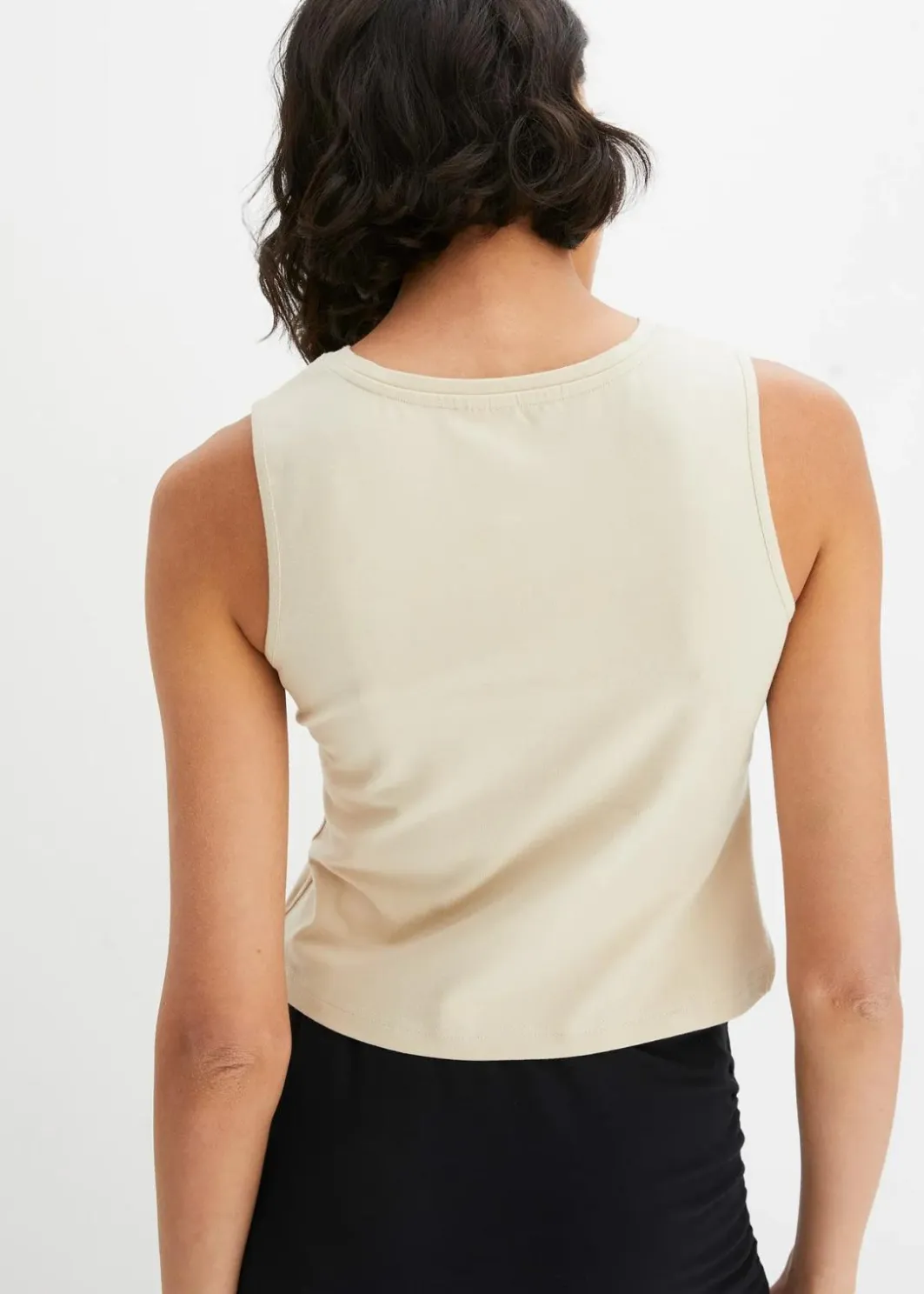 Damen bonprix Shirts & Tops|Nachhaltigere Materialien|Cropped Top aus weichem Baumwoll-Mix