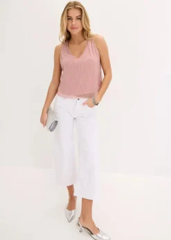 Damen bonprix Shirts & Tops|Cropped Top mit tiefem Ausschnitt