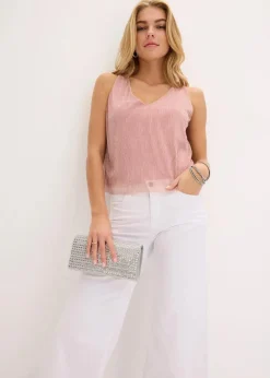 Damen bonprix Shirts & Tops|Cropped Top mit tiefem Ausschnitt