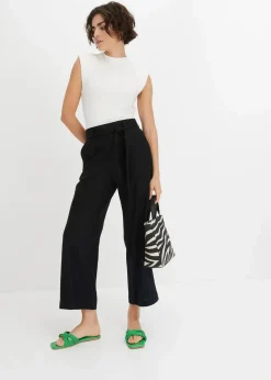 Damen bonprix Hosen|Bekleidung·Kleider|Culotte aus luftigem Leinen-Mix
