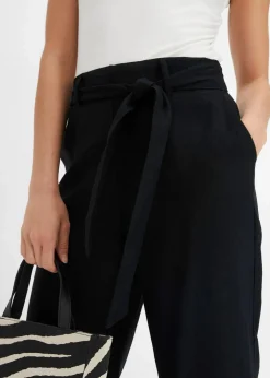 Damen bonprix Hosen|Bekleidung·Kleider|Culotte aus luftigem Leinen-Mix