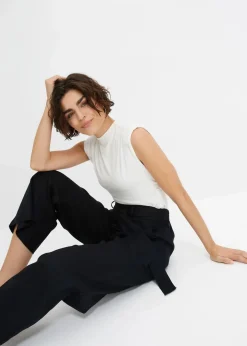 Damen bonprix Hosen|Bekleidung·Kleider|Culotte aus luftigem Leinen-Mix