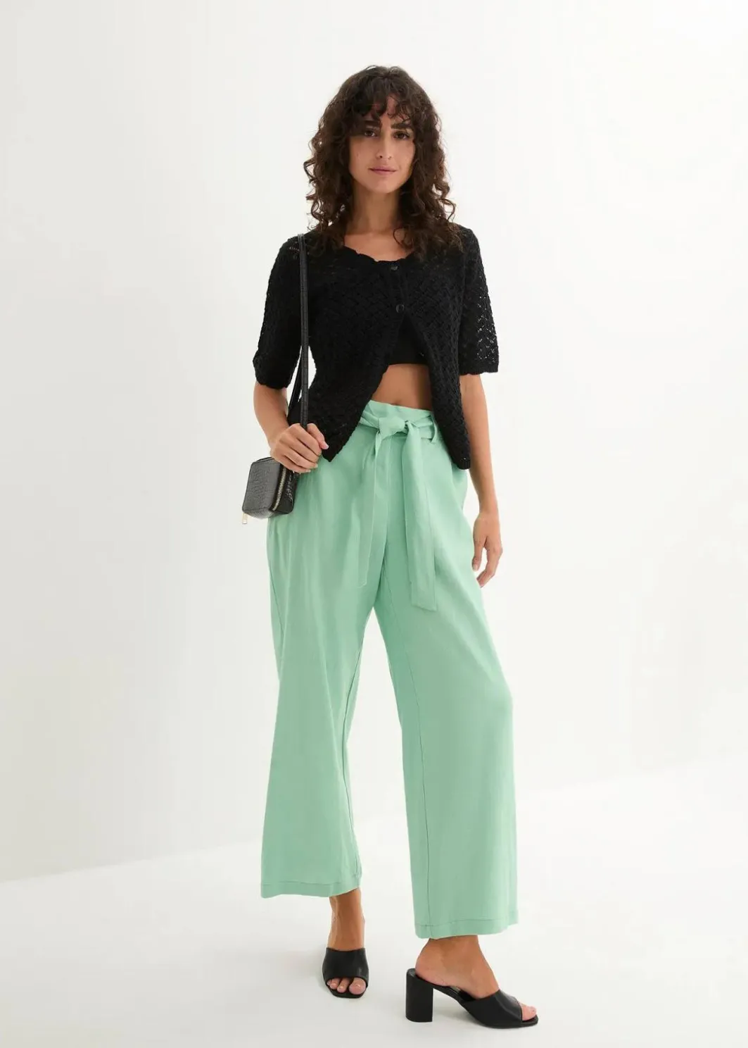 Damen bonprix Bekleidung·Kleider|Hosen|Culotte aus luftigem Leinen-Mix
