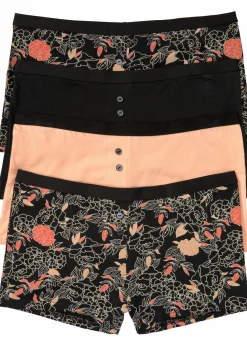 Damen bonprix Wäsche·Baumwollunterwäsche|Wäsche·Höschen|Damen Boxer (4er Pack)