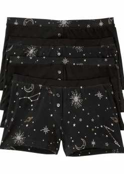 Damen bonprix Wäsche·Baumwollunterwäsche|Wäsche·Höschen|Damen Boxer (4er Pack)