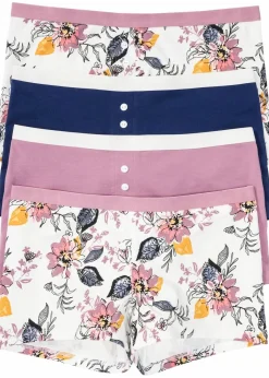 Damen bonprix Wäsche·Baumwollunterwäsche|Wäsche·Höschen|Damen Boxer (4er Pack)
