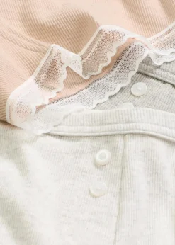 Damen bonprix Wäsche·Baumwollunterwäsche|Wäsche·Höschen|Damen Boxergerippt mit Spitze (4er Pack)