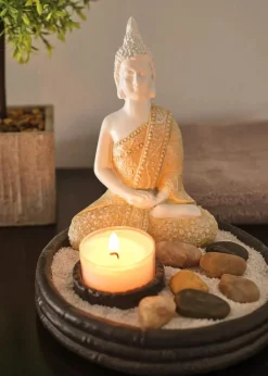 Deko-Figur Buddha mit Teelicht Wohnaccessoires