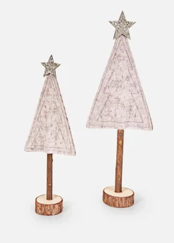 Sale Deko-Objekte Tannenbäume mit Schneeflocken Design Wohnaccessoires|Weihnachtsdeko & -Textilien·Dekoration