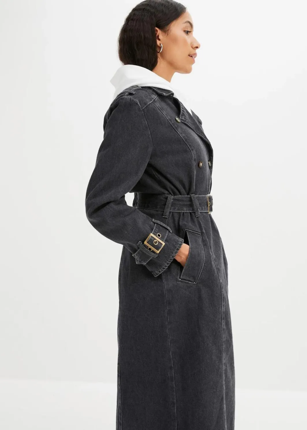 Damen bonprix Jacken & Mäntel|Bekleidung·Hosen|Denim Trenchcoat