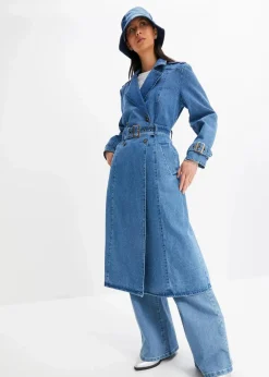 Damen bonprix Bekleidung·Hosen|Jacken & Mäntel|Denim Trenchcoat