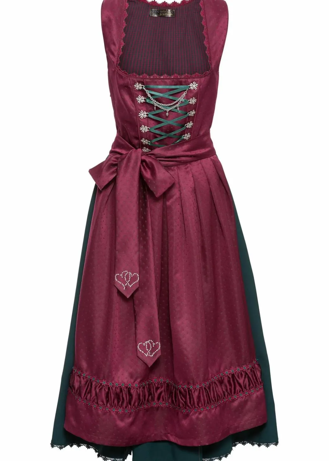 Hot Dirndl mit bestickter Satin-Schürze (2-tlg.Set) Damen Kleider|Kurzgrößen
