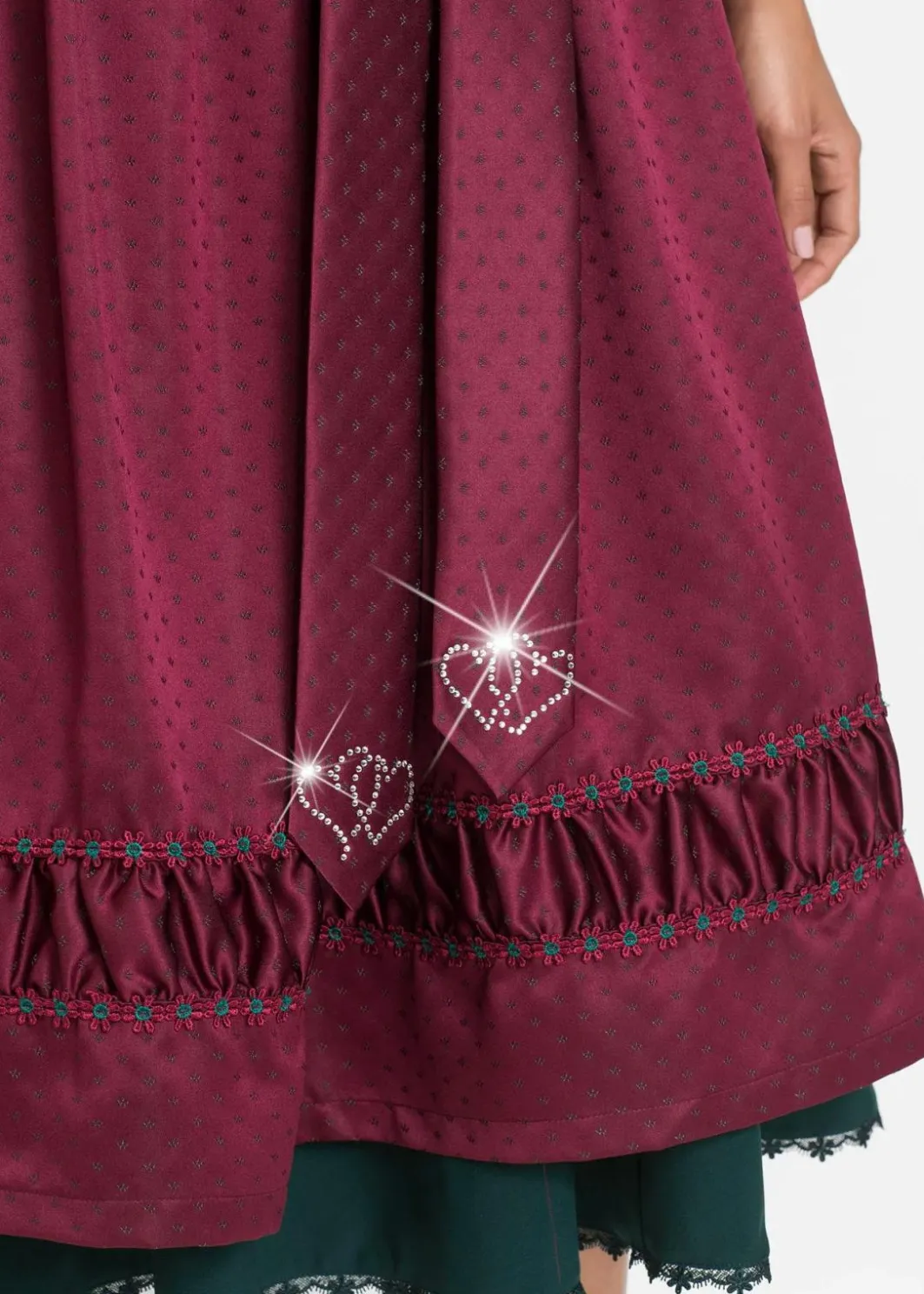 Hot Dirndl mit bestickter Satin-Schürze (2-tlg.Set) Damen Kleider|Kurzgrößen