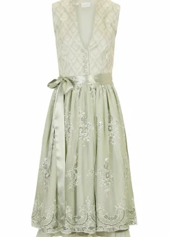 Damen bonprix Kleider|Kurzgrößen|Dirndl mit Jacquard und Stickerei (2-tlg.Set)