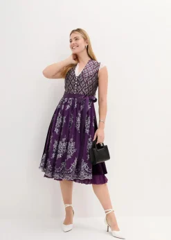 Damen bonprix Kurzgrößen|Bekleidung·Pullover & Strickjacken|Dirndl mit Jacquard und Stickerei (2-tlg.Set)