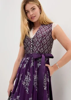 Damen bonprix Kurzgrößen|Bekleidung·Pullover & Strickjacken|Dirndl mit Jacquard und Stickerei (2-tlg.Set)