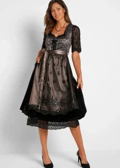 Best Dirndl mit Leomuster Damen Kleider|Kurzgrößen