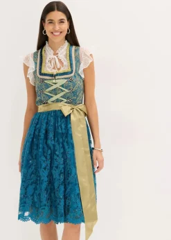 Damen bonprix Kleider|Bekleidung·Pullover & Strickjacken|Dirndl mit Pailletten Schürze (2-tlg.Set)