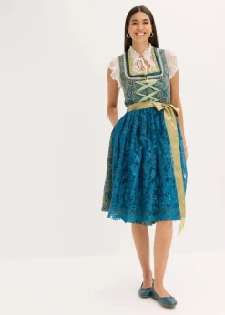 Damen bonprix Kleider|Bekleidung·Pullover & Strickjacken|Dirndl mit Pailletten Schürze (2-tlg.Set)