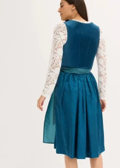 Discount Dirndl mit Samt in Midilänge (2-tlg.Set) Damen Bekleidung·Pullover & Strickjacken|Kleider