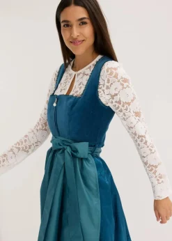 Discount Dirndl mit Samt in Midilänge (2-tlg.Set) Damen Bekleidung·Pullover & Strickjacken|Kleider