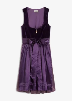 Damen bonprix Bekleidung·Pullover & Strickjacken|Kleider|Dirndl mit Samt in Midilänge (2-tlg.Set)