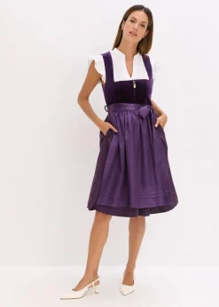 Damen bonprix Bekleidung·Pullover & Strickjacken|Kleider|Dirndl mit Samt in Midilänge (2-tlg.Set)