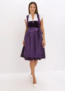 Damen bonprix Bekleidung·Pullover & Strickjacken|Kleider|Dirndl mit Samt in Midilänge (2-tlg.Set)