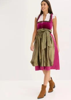 Sale Dirndl mit Samt in Midilänge (2-tlg.Set) Damen Bekleidung·Pullover & Strickjacken|Kleider