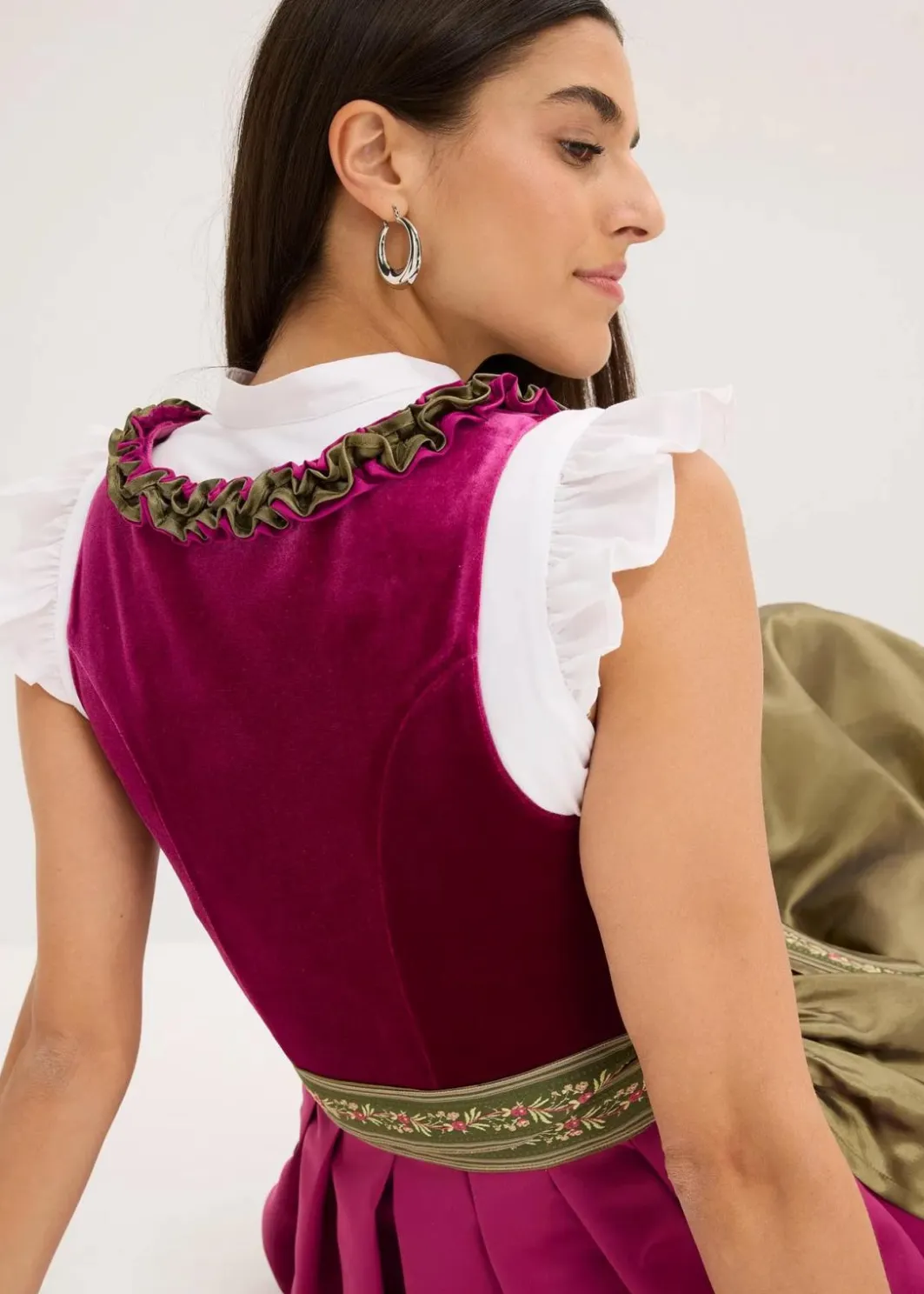 Sale Dirndl mit Samt in Midilänge (2-tlg.Set) Damen Bekleidung·Pullover & Strickjacken|Kleider