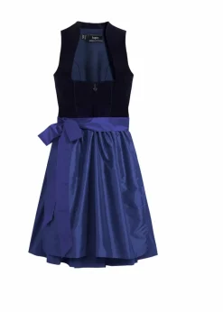 Damen bonprix Kleider|Bekleidung·Pullover & Strickjacken|Dirndl mit Samt-Mieder und Satin-Schürze (2-tlg.Set)