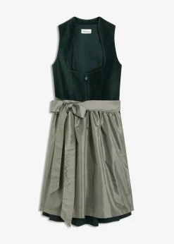 Damen bonprix Bekleidung·Pullover & Strickjacken|Kleider|Dirndl mit Samt-Mieder und Satin-Schürze (2-tlg.Set)