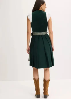 Damen bonprix Bekleidung·Pullover & Strickjacken|Kleider|Dirndl mit Samt-Mieder und Satin-Schürze (2-tlg.Set)