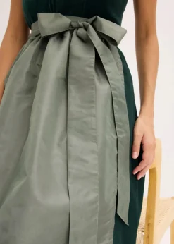 Damen bonprix Bekleidung·Pullover & Strickjacken|Kleider|Dirndl mit Samt-Mieder und Satin-Schürze (2-tlg.Set)