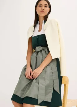 Damen bonprix Bekleidung·Pullover & Strickjacken|Kleider|Dirndl mit Samt-Mieder und Satin-Schürze (2-tlg.Set)