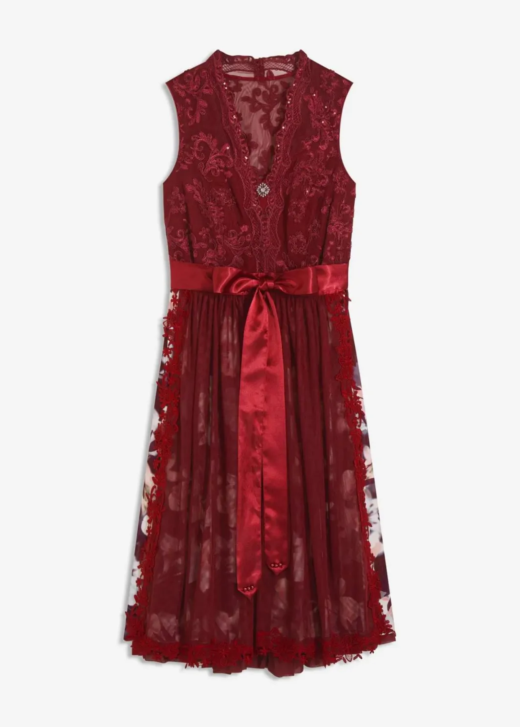 Damen bonprix Kleider|Dirndl mit Stickerei und Samtrock (2-tlg.Set)