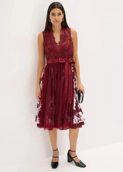 Damen bonprix Kleider|Dirndl mit Stickerei und Samtrock (2-tlg.Set)