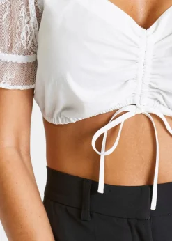 Dirndlbluse mit Spitzenärmeln Damen Bekleidung·Jacken & Mäntel|Blusen & Tuniken