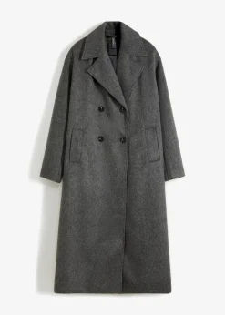 Doppelreihiger Oversize-Mantel in Wolloptik Damen Jacken & Mäntel|Kurzgrößen