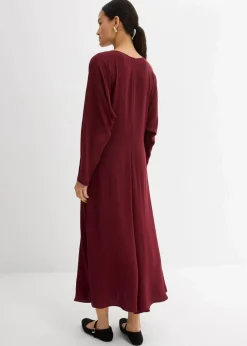 Damen bonprix Kleider|Bekleidung·Pullover & Strickjacken|Drapiertes Midikleid