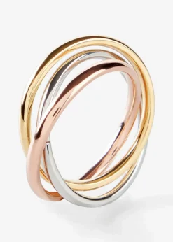 Damen bonprix Schmuck|Schuhe & Accessoires In Spezialgrößen·Schmuck|Edelstahl-Wickelring Tricolor