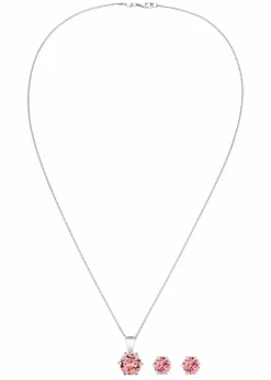 Outlet Kette & Ohrringe aus 925er Sterling Silber (3-tlg. Schmuckset) Damen Schmuck|Schuhe & Accessoires In Spezialgrößen·Schmuck