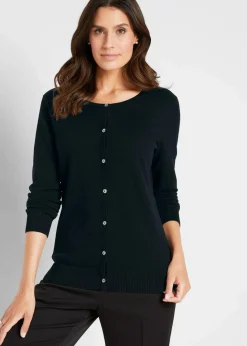 Damen bonprix Pullover & Strickjacken|Basics|Enge Feinstrickjacke