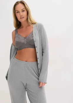 Damen bonprix Große Cups D-H|Nachhaltigere Materialien|Entlastungs-BH ohne Bügel mit gepolsterten Trägern (2er Pack)