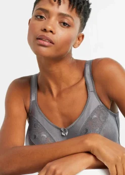 Damen bonprix Wäsche·Große Cups D-H|Wäsche·Bhs|Entlastungs-BH ohne Bügel mit gepolsterten Trägern (2er Pack)