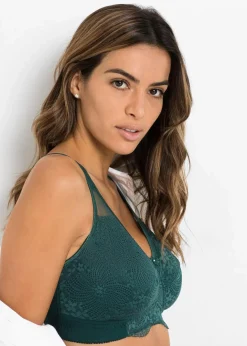 Damen bonprix Wäsche·Baumwollunterwäsche|Wäsche·Große Cups D-H|Entlastungs-BH ohne Bügel mit Bio-Baumwolle und gepolsterten Trägern