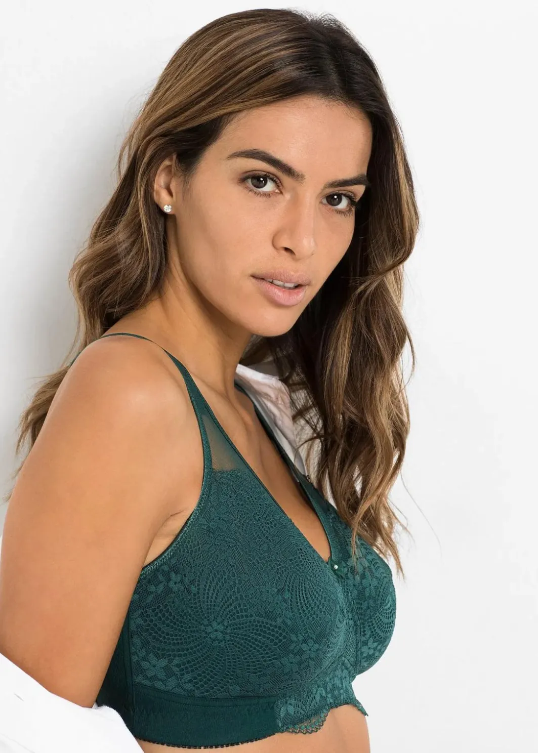 Damen bonprix Wäsche·Baumwollunterwäsche|Wäsche·Große Cups D-H|Entlastungs-BH ohne Bügel mit Bio-Baumwolle und gepolsterten Trägern