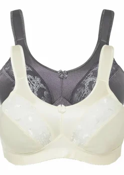Entlastungs-BH ohne Bügel mit gepolsterten Trägern (2er Pack) Damen Große Cups D-H|Bhs